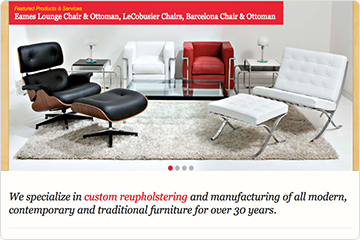 Homepage of Prestige Furniture website